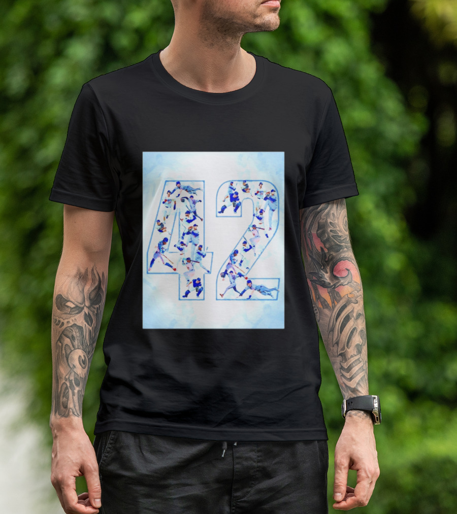 Jackie Robinson Day Brooklyn Dodgers MLB Number 42 Player Team T-Shirt