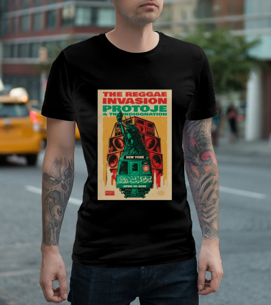 The Reggae Invasion Protoje Indiggnation New York April 30 2026 T-Shirt