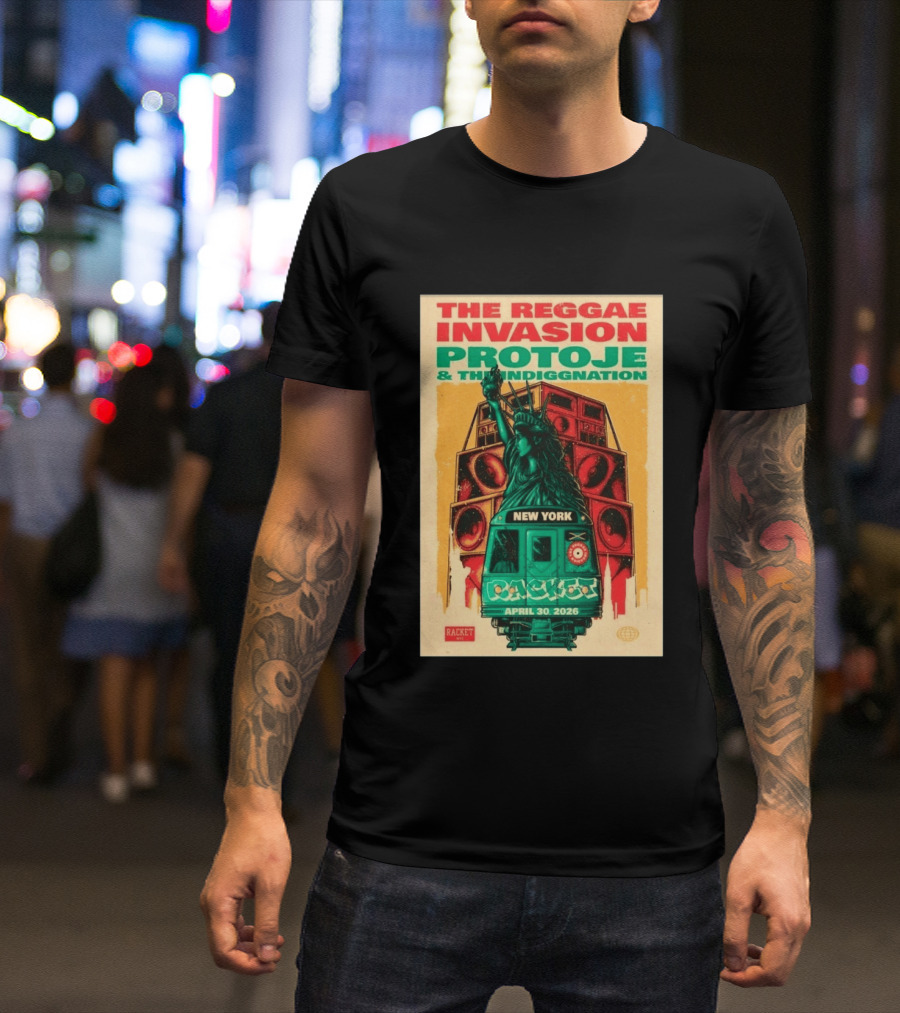 The Reggae Invasion Protoje Indiggnation New York April 30 2026 T-Shirt