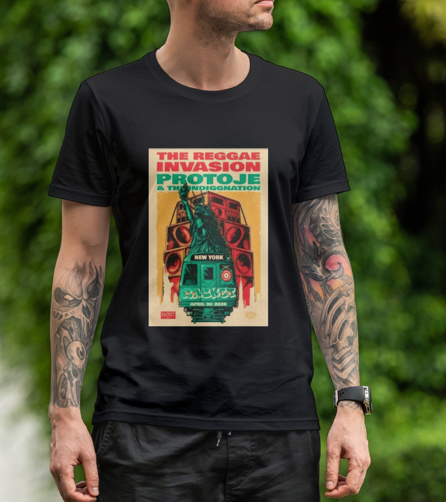 The Reggae Invasion Protoje Indiggnation New York April 30 2026 T-Shirt
