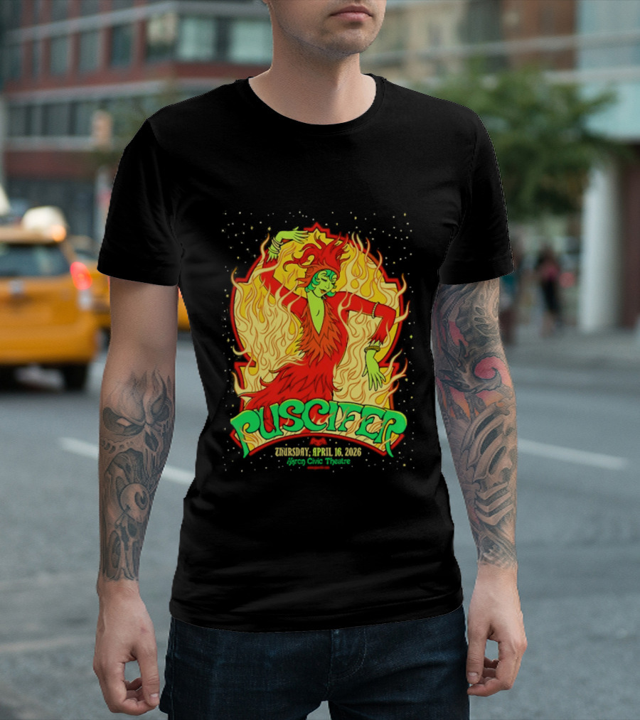 Puscifer Akron Civic Theatre April 16 2026 The Normal Isn't Tour Fiery Dancer T-Shirt