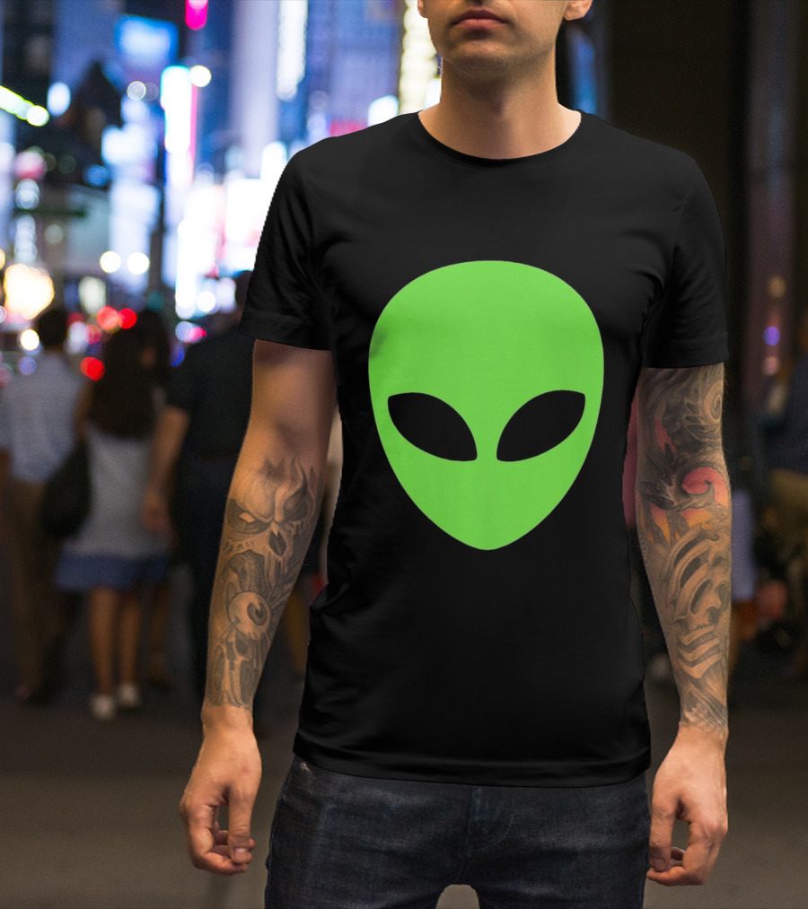 Balenciaga 2020 Alien Green Face Black Eyes T-Shirt