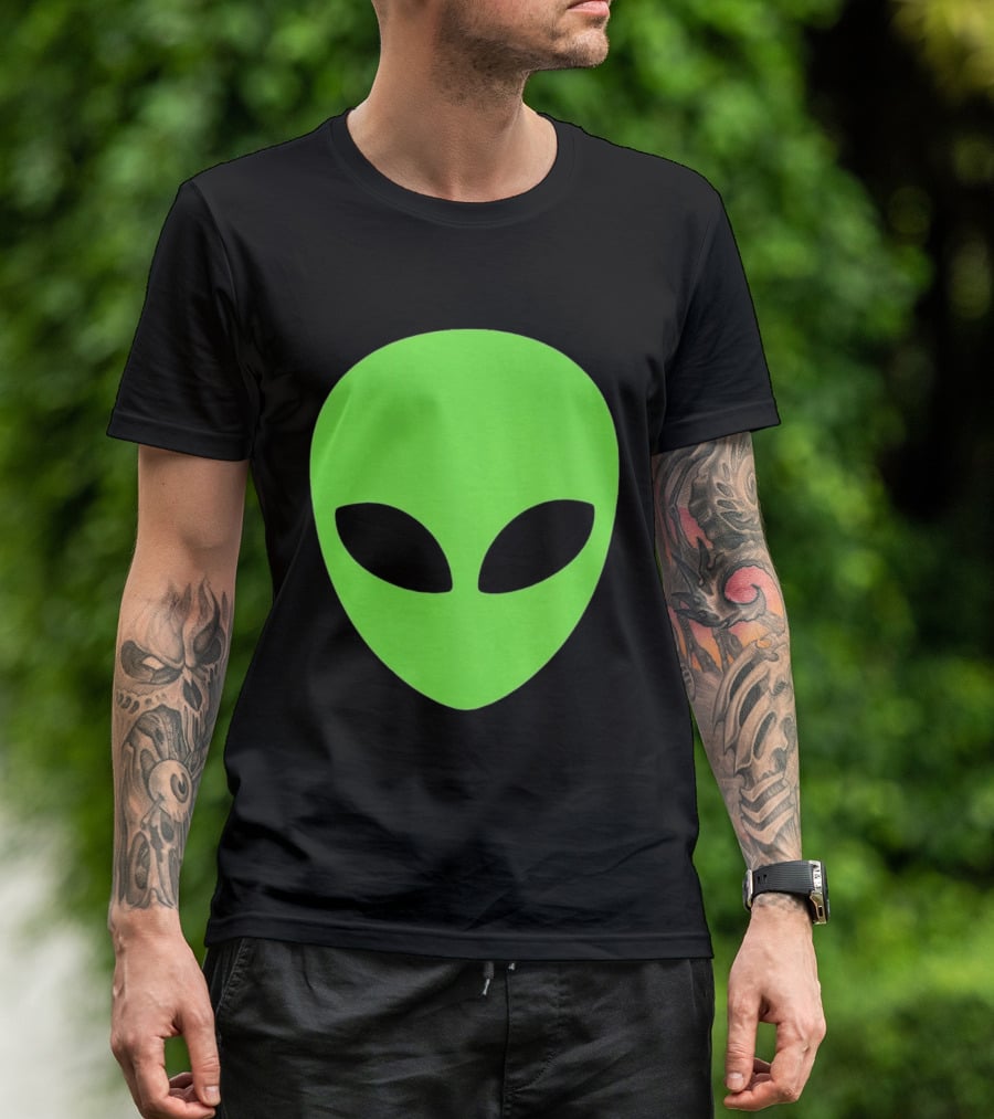 Balenciaga 2020 Alien Green Face Black Eyes T-Shirt