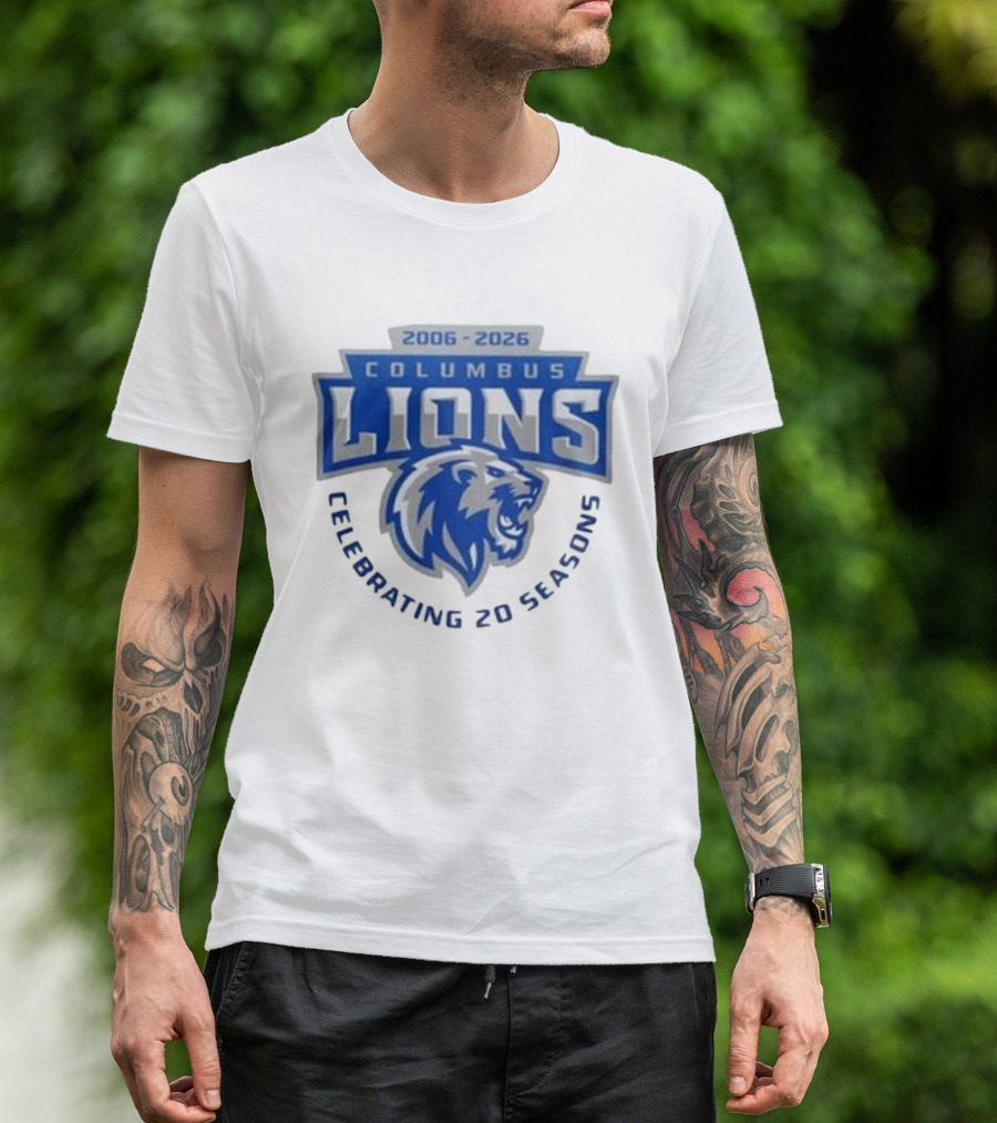 Columbus Lions Celebrating 20 Seasons 2006 2026 T-Shirt