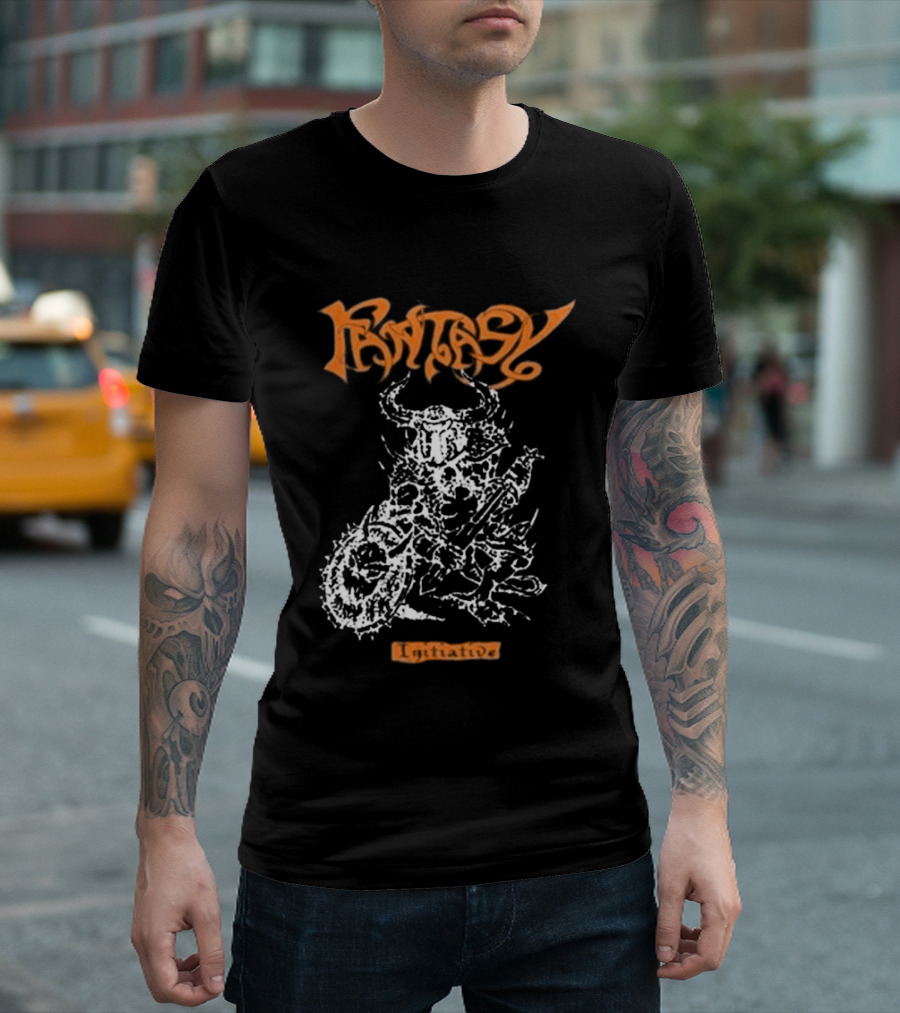 Fantasy Initiative Tormentor Orange Warrior With Spiked Club T-Shirt