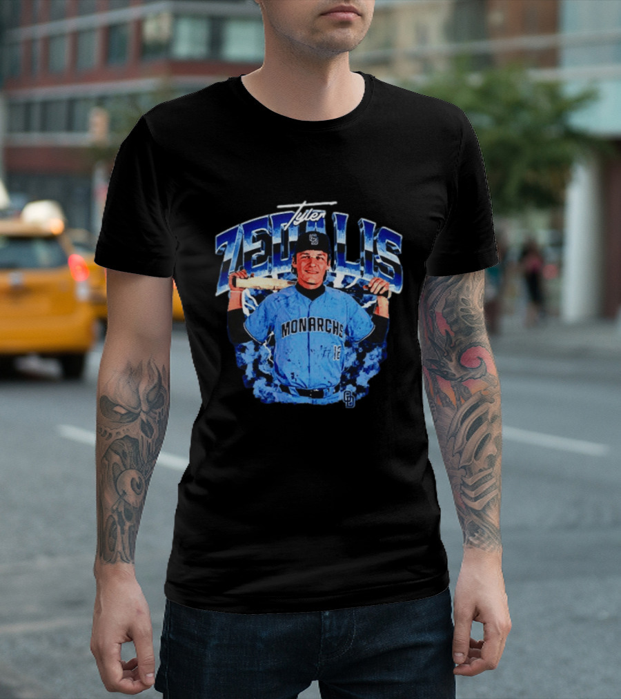Tyler Zedalis Monarchs Baseball Player Blue Jersey T-Shirt