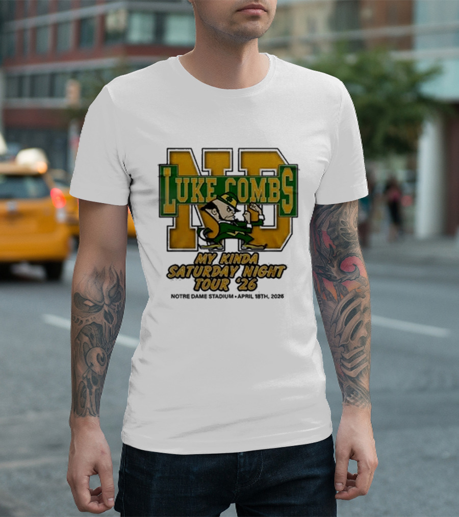 Luke Combs Notre Dame My Kinda Saturday Night Tour 26 April 18th 2026 Stadium T-Shirt
