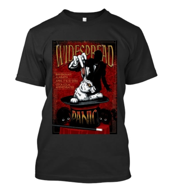 Widespread Panic Birmingham Alabama April 17 18 2026 Coca Cola Amphitheater Rabbit Outta The Hat T-Shirt