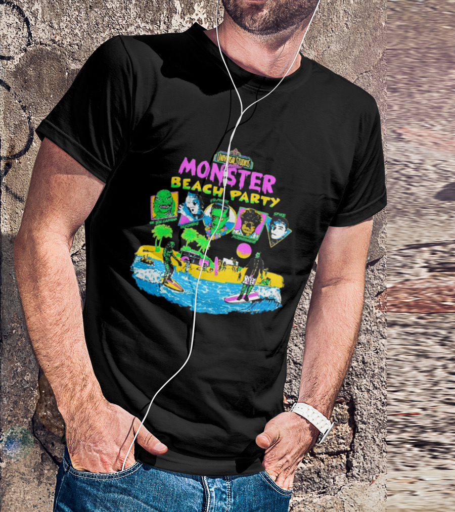 Universal Studios Florida Monster Beach Party The Big Lagoona Deadhead Frankie Retro Style Fun T-Shirt