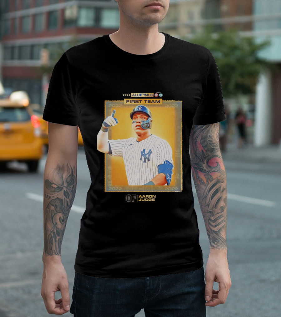 Aaron Judge 2022 All MLB First Team Yankees Player Recognition T-Shirt