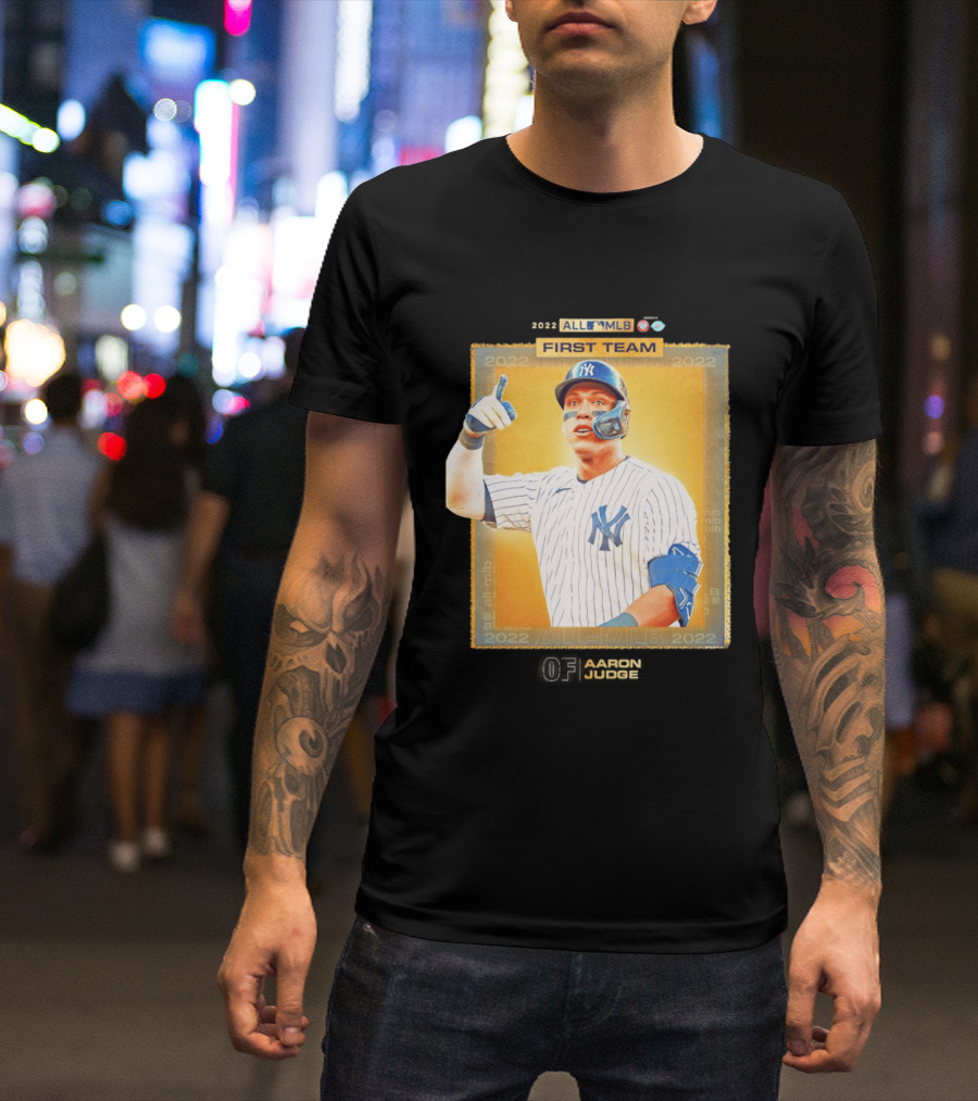 Aaron Judge 2022 All MLB First Team Yankees Player Recognition T-Shirt