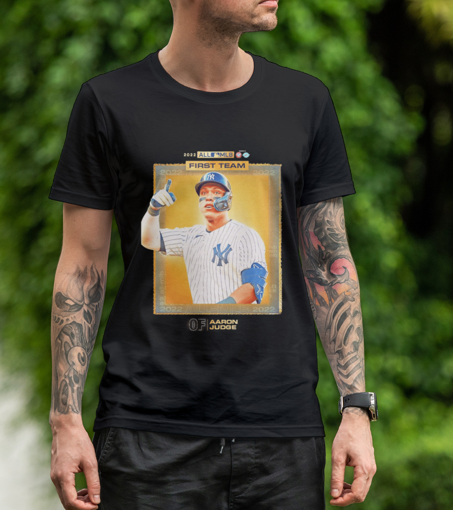 Aaron Judge 2022 All MLB First Team Yankees Player Recognition T-Shirt