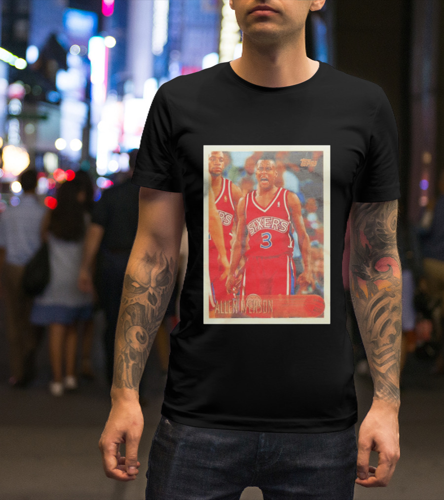 Allen Iverson Topps Philadelphia 76ers NBA Card T-Shirt