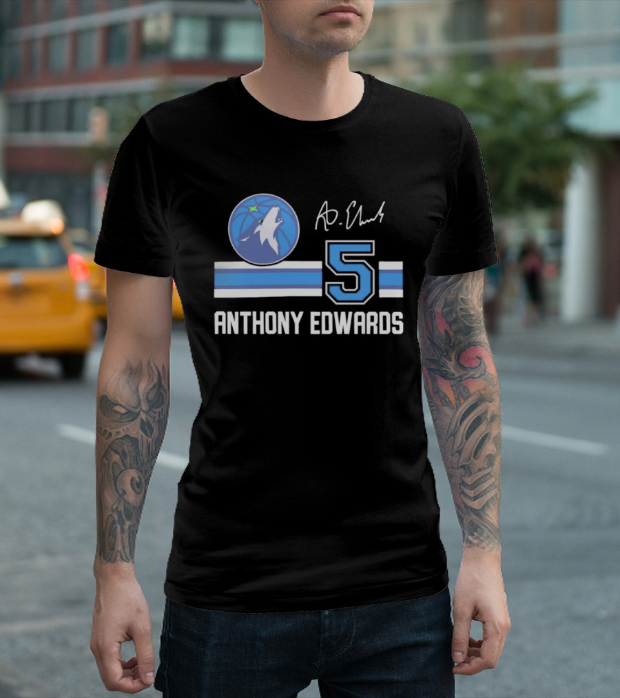 Anthony Edwards Minnesota Timberwolves 5 NBA Signature T-Shirt