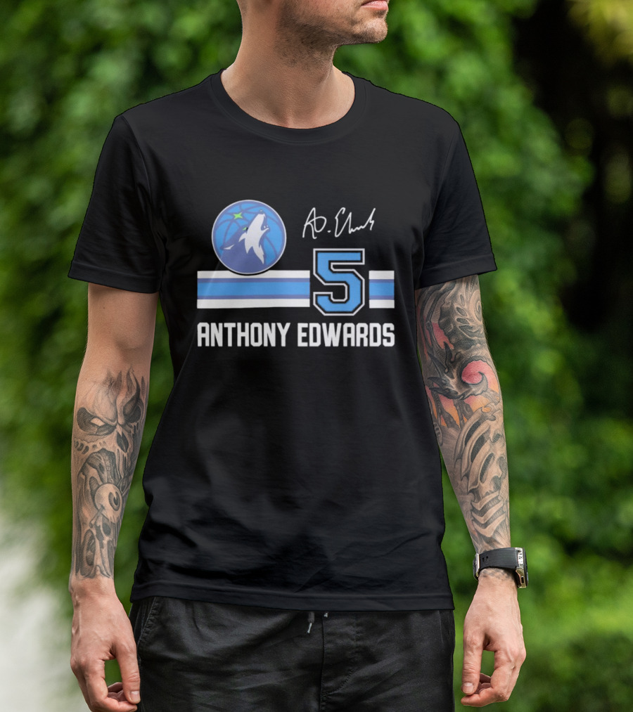 Anthony Edwards Minnesota Timberwolves 5 NBA Signature T-Shirt