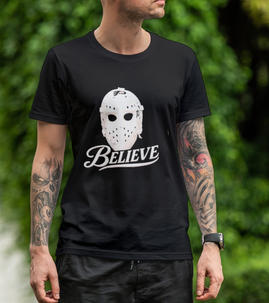 Believe Classic Hockey Mask Philadelphia Flyers T-Shirt