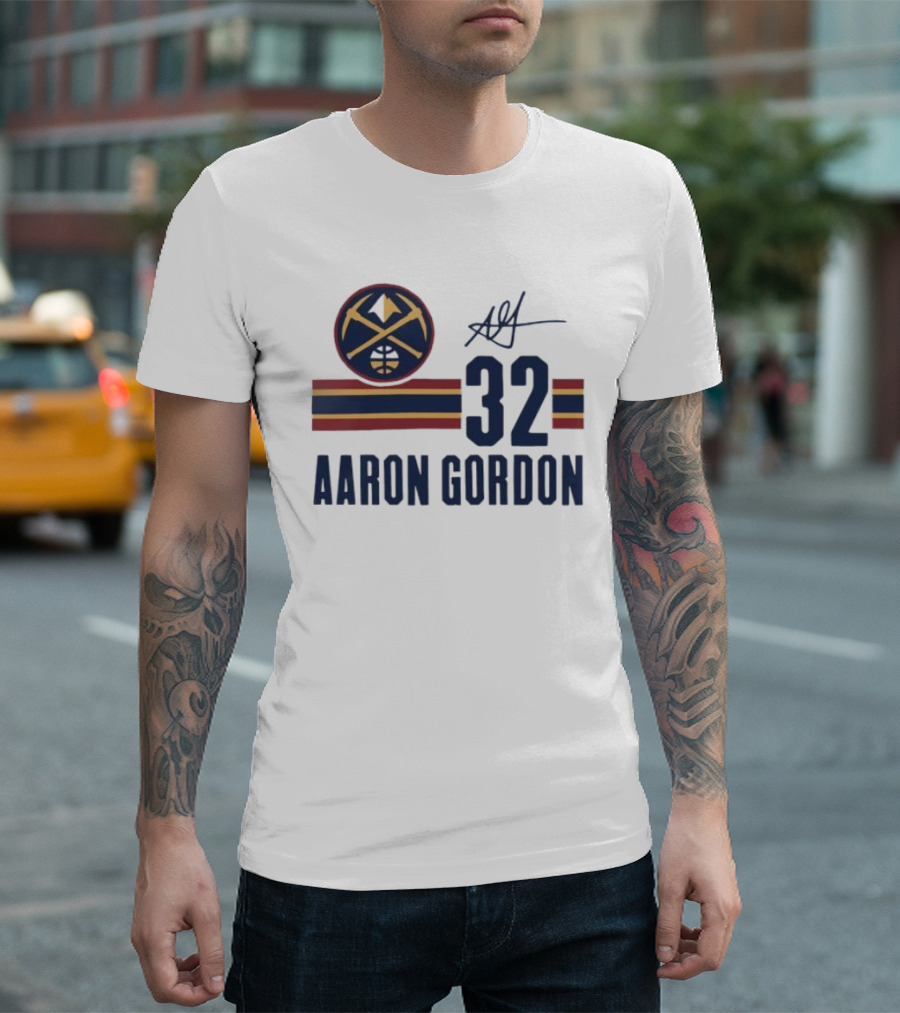 Aaron Gordon Denver Nuggets NBA 32 Basketball Signature T-Shirt