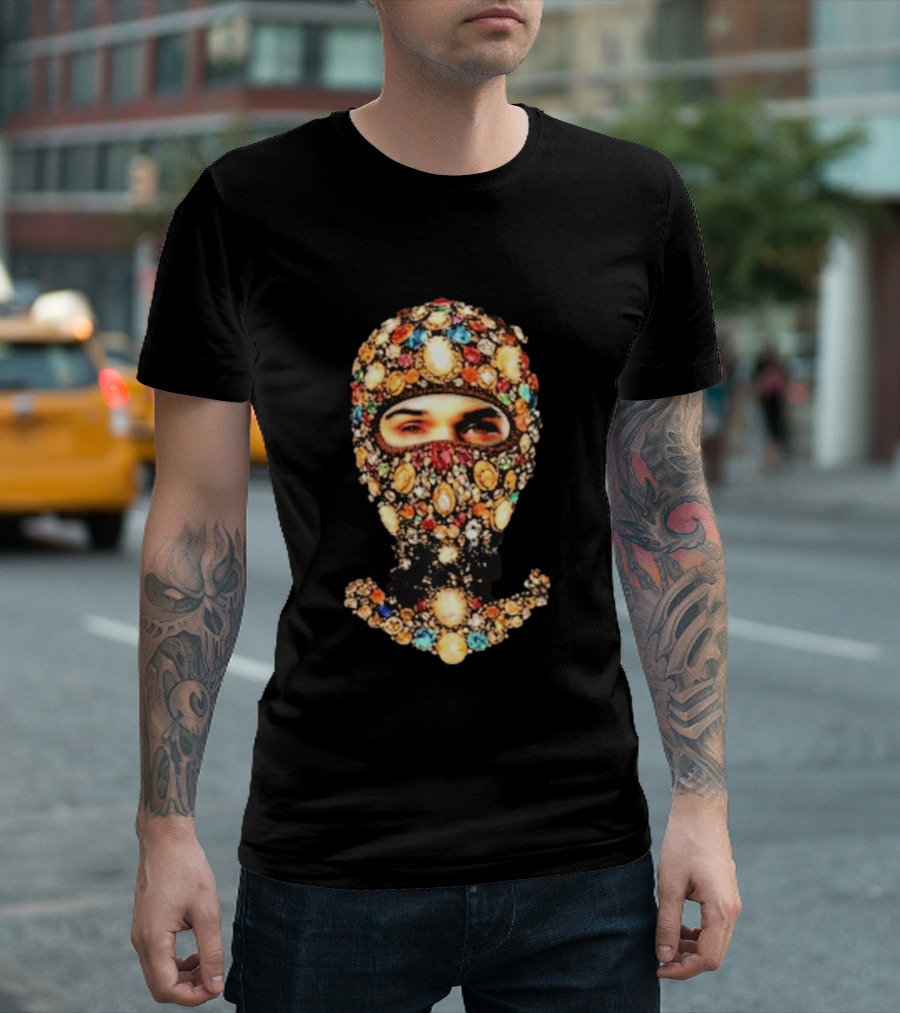 Chris Brown Obvious Gems Jewel Encrusted Balaclava T-Shirt