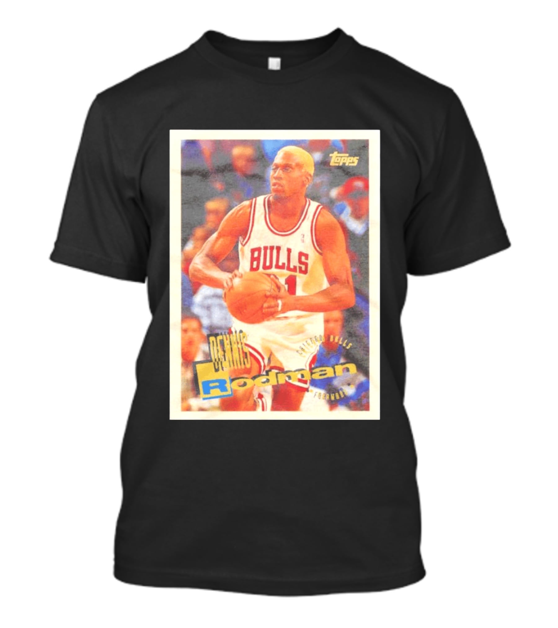 Dennis Rodman Chicago Bulls Topps Card NBA Forward T-Shirt