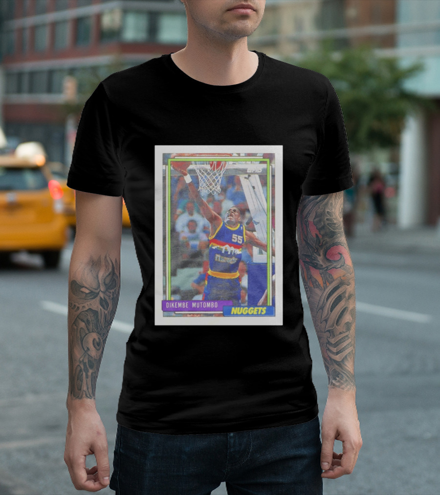 Dikembe Mutombo Topps Denver Nuggets NBA Basketball Card 55 T-Shirt