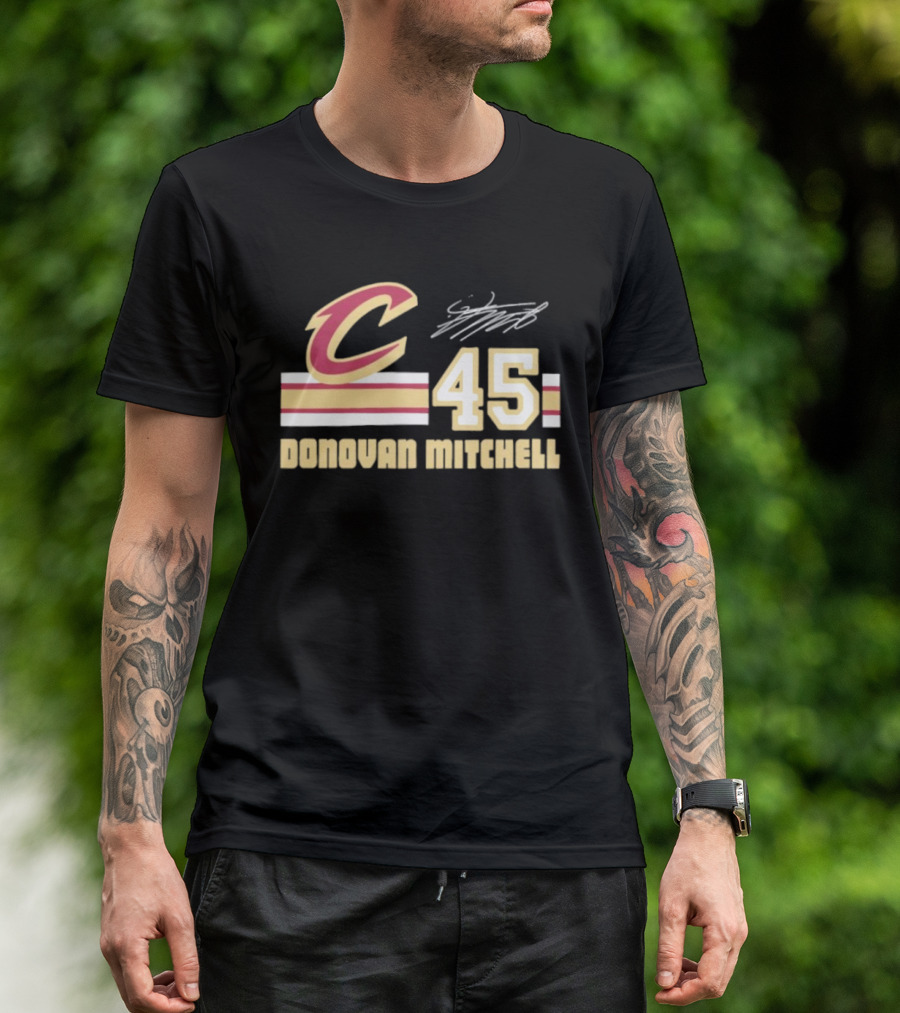 Cleveland Cavaliers Donovan Mitchell 45 Signature NBA T-Shirt