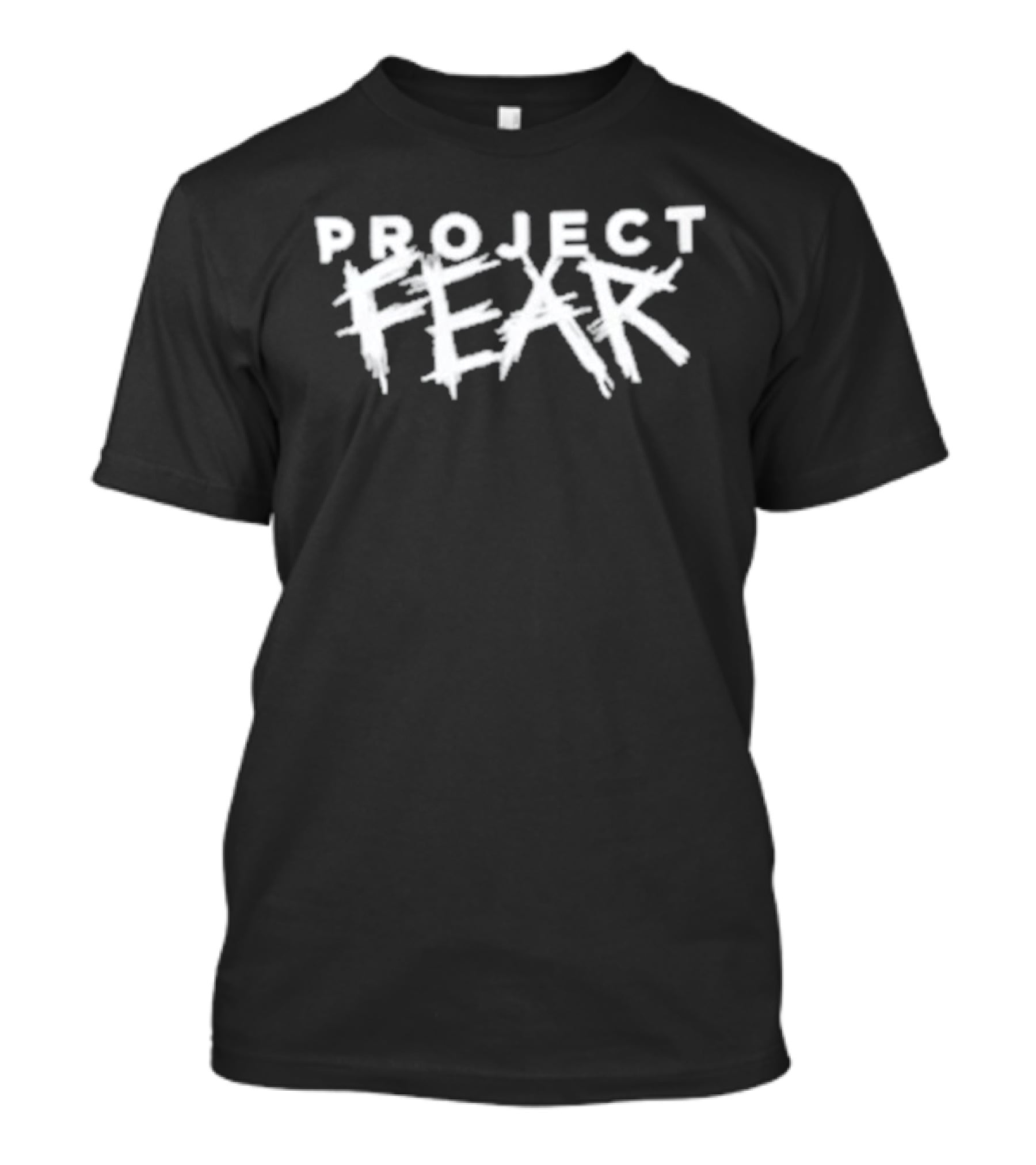 Project Fear Typography Bold Distressed White T-Shirt