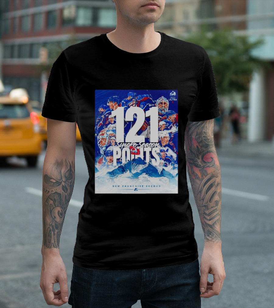 Colorado Avalanche 121 Single Season Points New Franchise Record T-Shirt