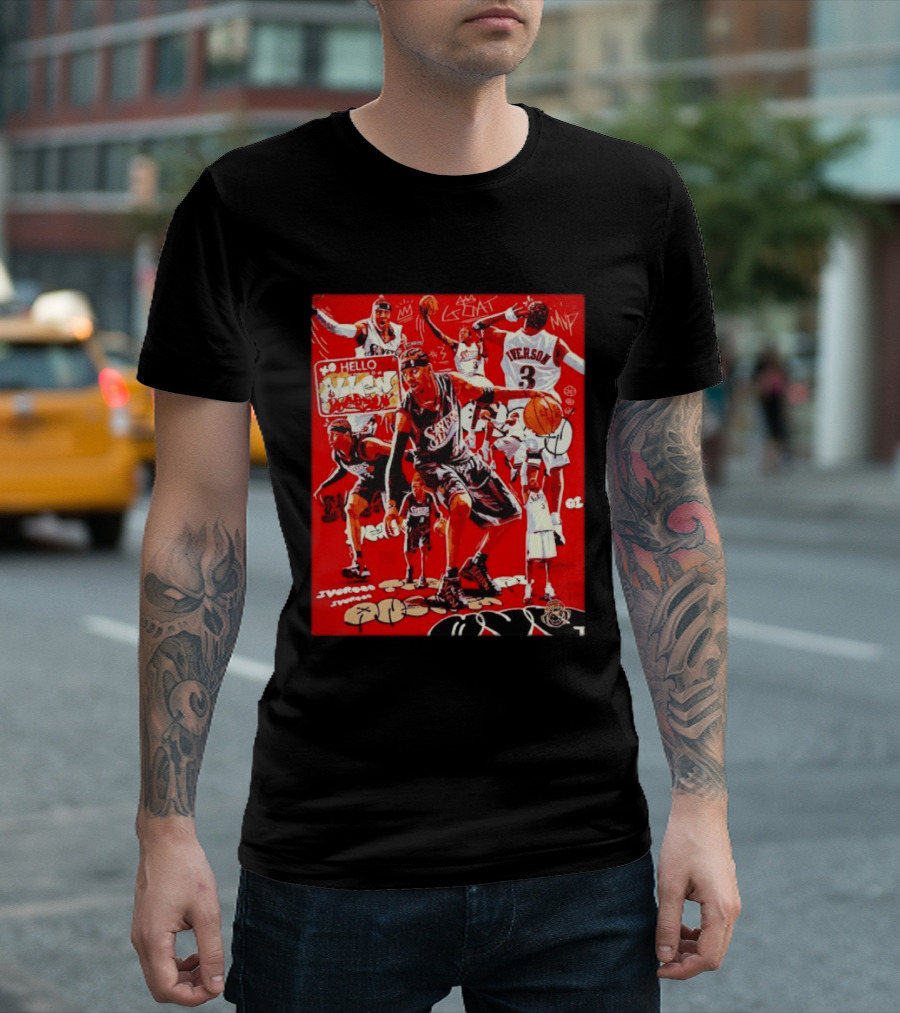 Allen Iverson Philadelphia 76ers NBA Hall Of Famer Iconic Collage 3 Jersey MVP Greatest 01 T-Shirt