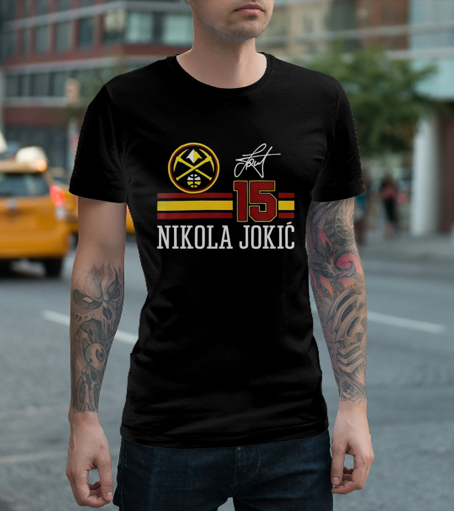 Nikola Jokić 15 Denver Nuggets NBA Signature T-Shirt