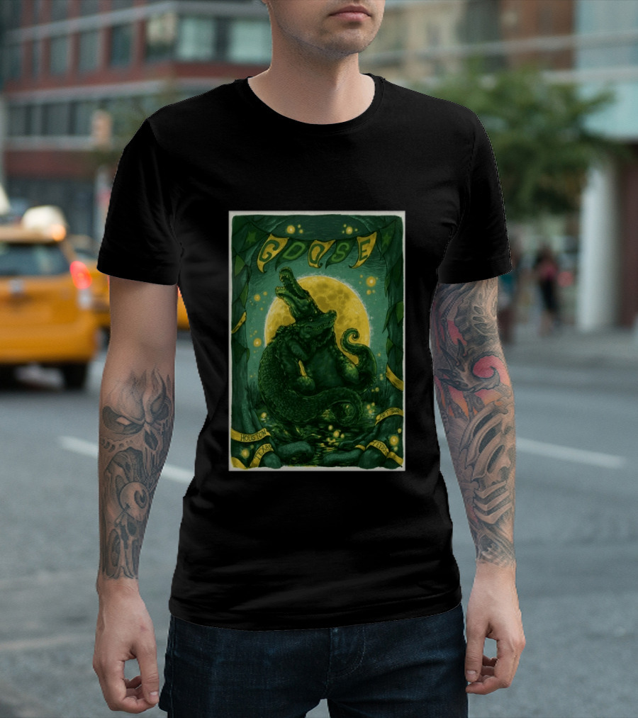 Goose Bayou Music Center Houston Texas April 23 2026 Featuring Alligator And Moon T-Shirt