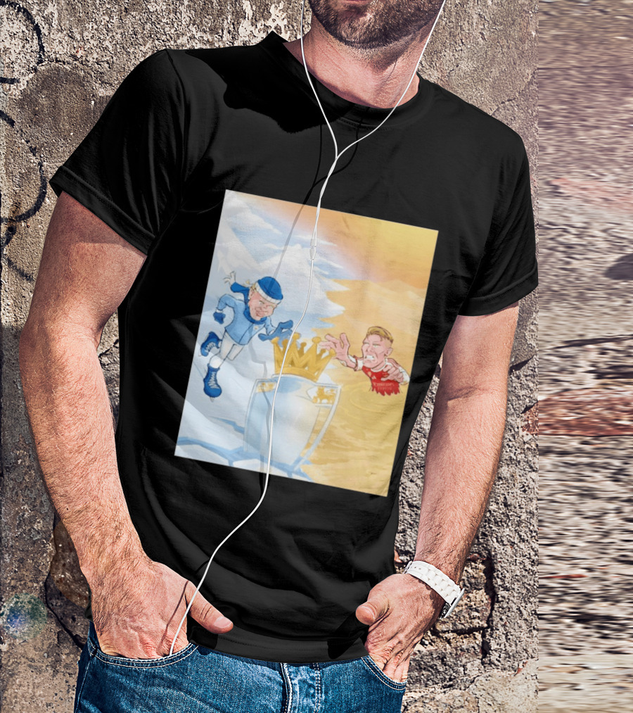 Manchester City Versus Arsenal April 2026 Premier League Title Showdown Cartoon T-Shirt