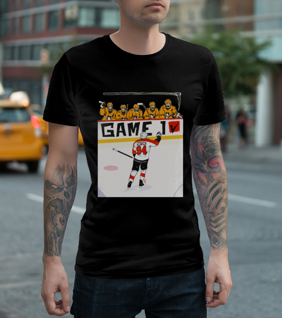 Philadelphia Flyers Porter Martone Celebrates Game 1 Win Over Pittsburgh Penguins T-Shirt