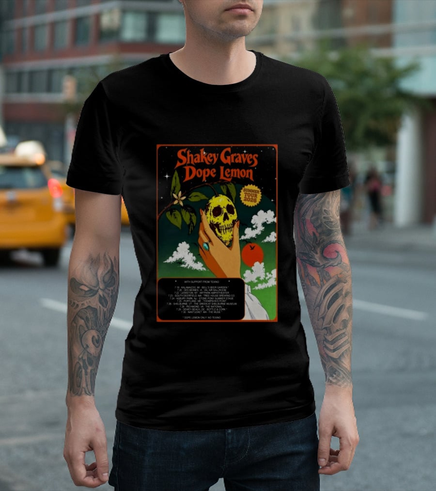 Shakey Graves Dope Lemon Summer Tour 2026 With Texino Support T-Shirt