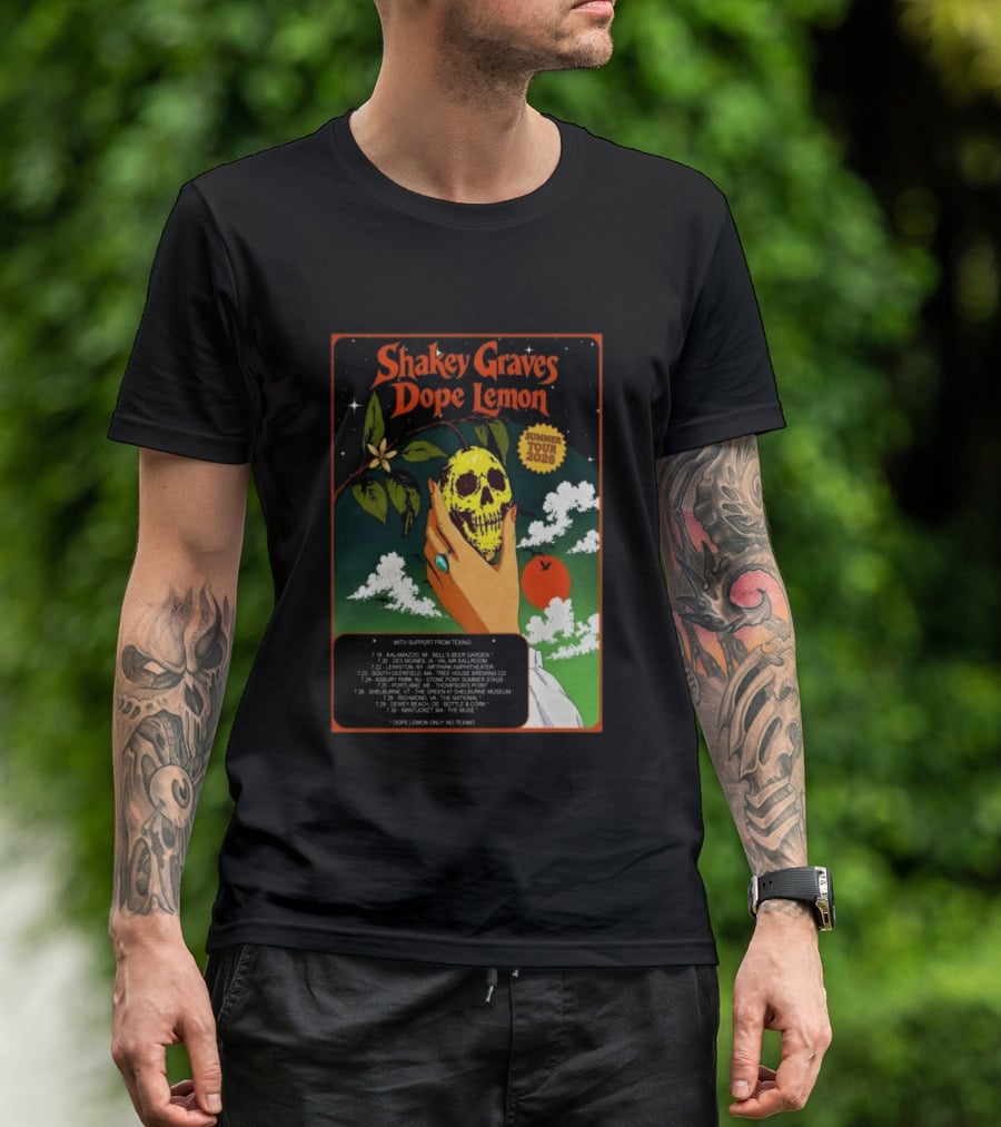 Shakey Graves Dope Lemon Summer Tour 2026 With Texino Support T-Shirt