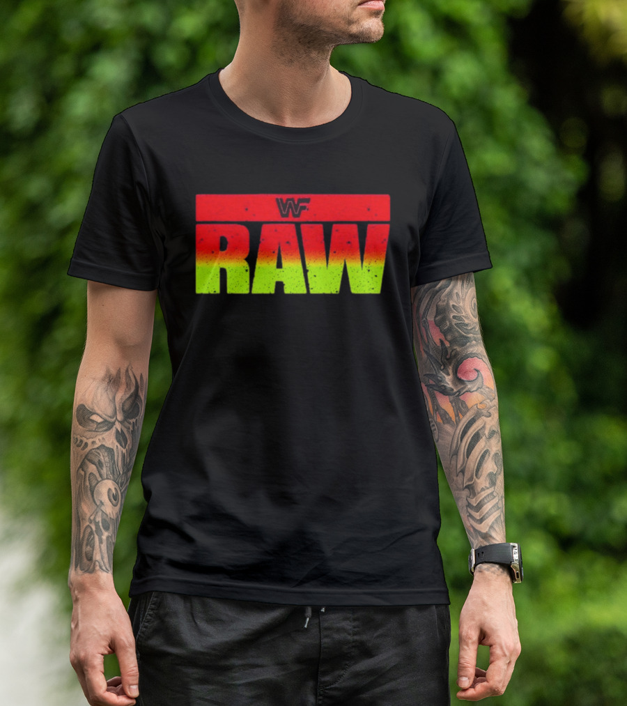 WWF RAW Vintage Style Classic Logo Retro Wrestling T-Shirt