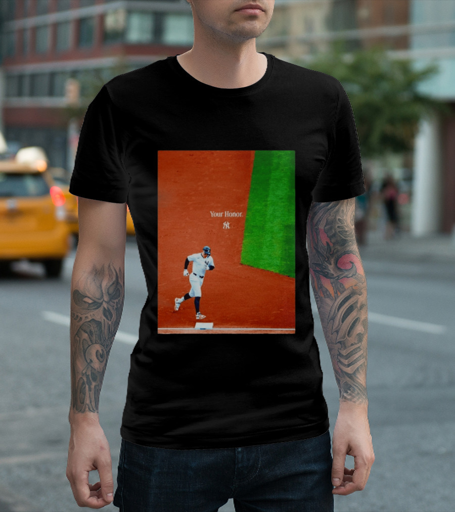 Your Honor Aaron Judge New York Yankees Rounding Bases NY Yankees T-Shirt