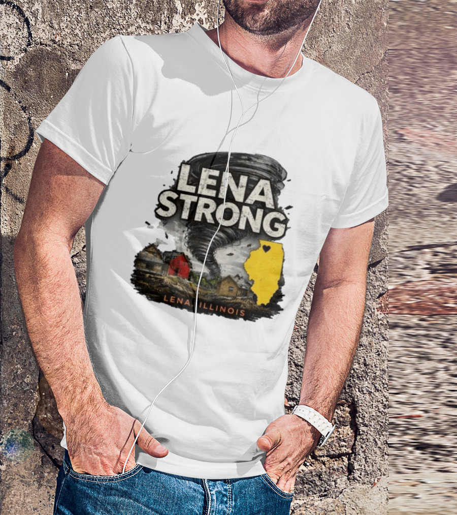 Lena Strong Illinois Tornado Heart Support T-Shirt