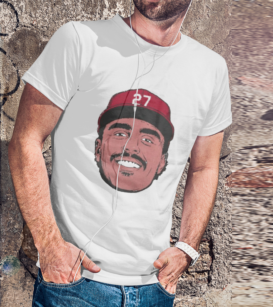 Sal Stewart Cincinnati 27 Big Face Caricature T-Shirt