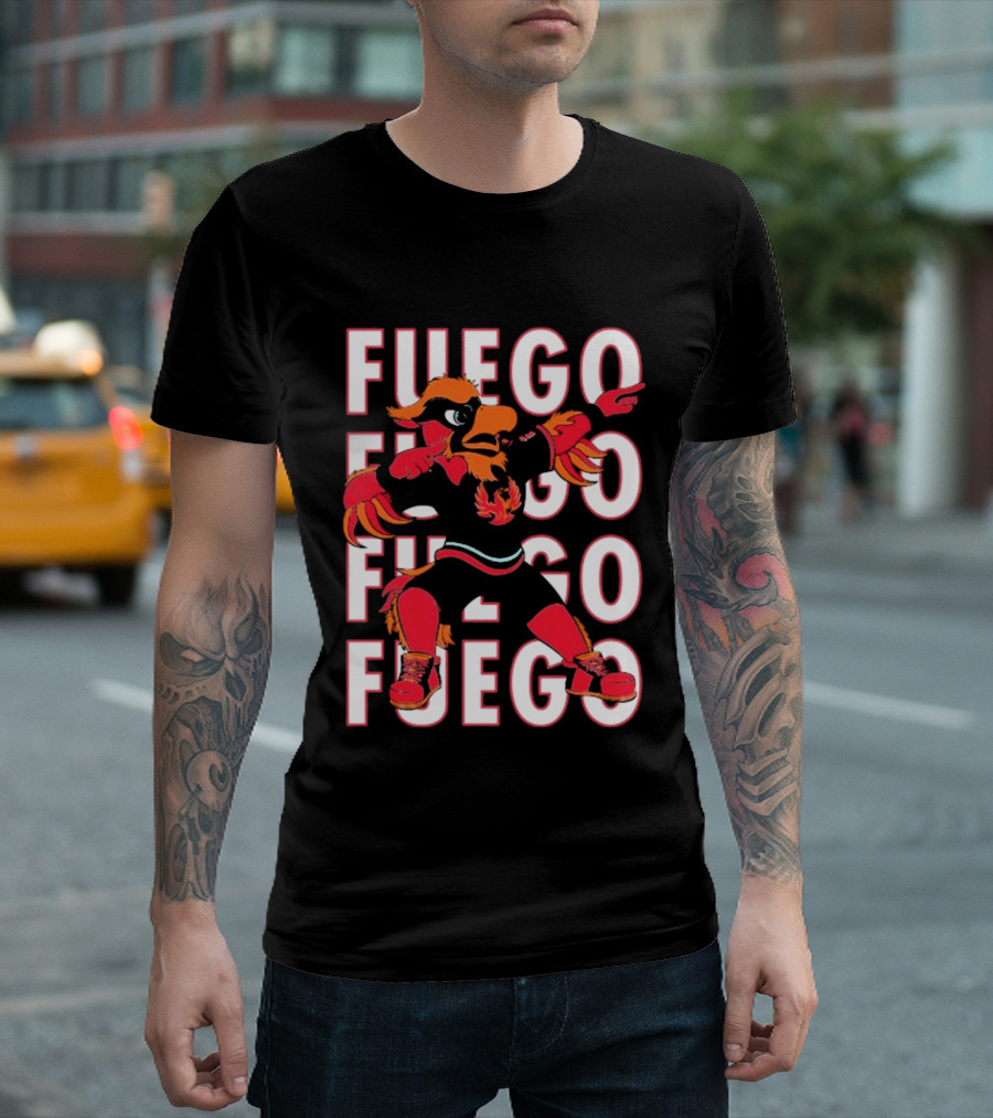 Coachella Valley Firebirds Mascot Fuego Bold Repeat T-Shirt