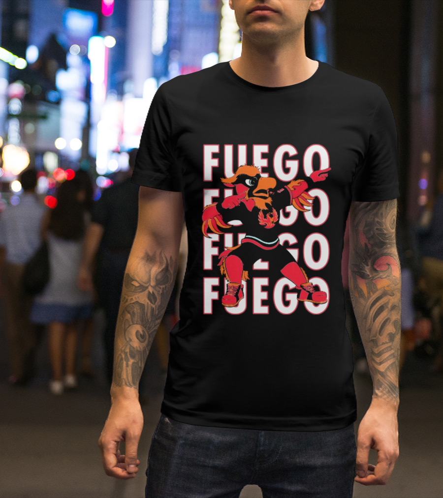 Coachella Valley Firebirds Mascot Fuego Bold Repeat T-Shirt