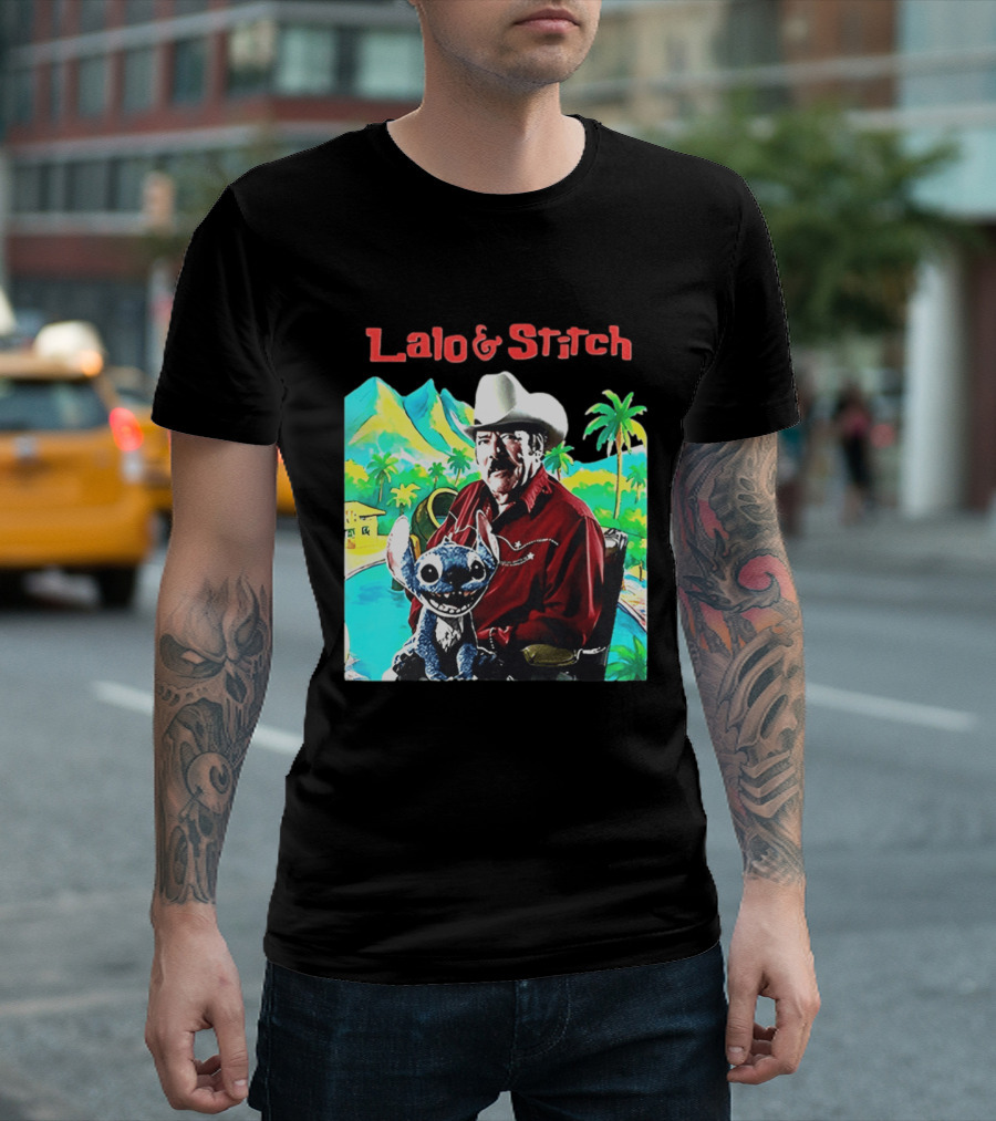 Lalo And Stitch Cowboy Hat Tropical T-Shirt