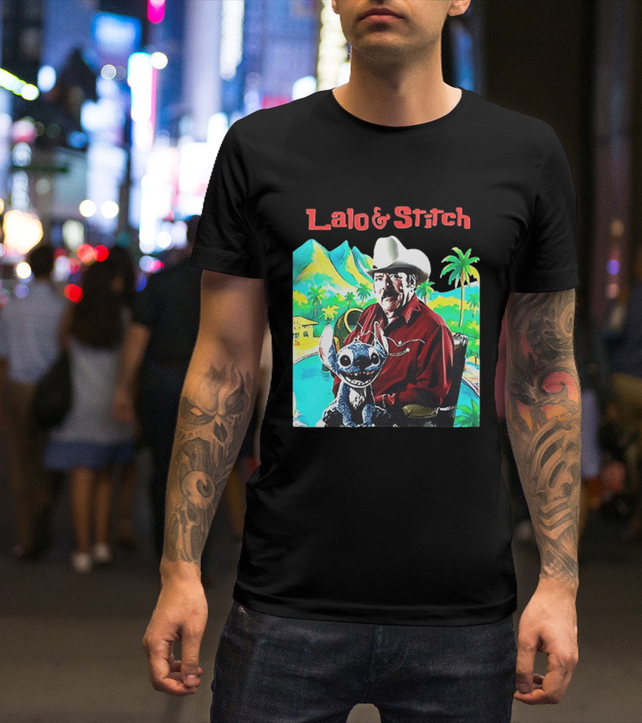 Lalo And Stitch Cowboy Hat Tropical T-Shirt