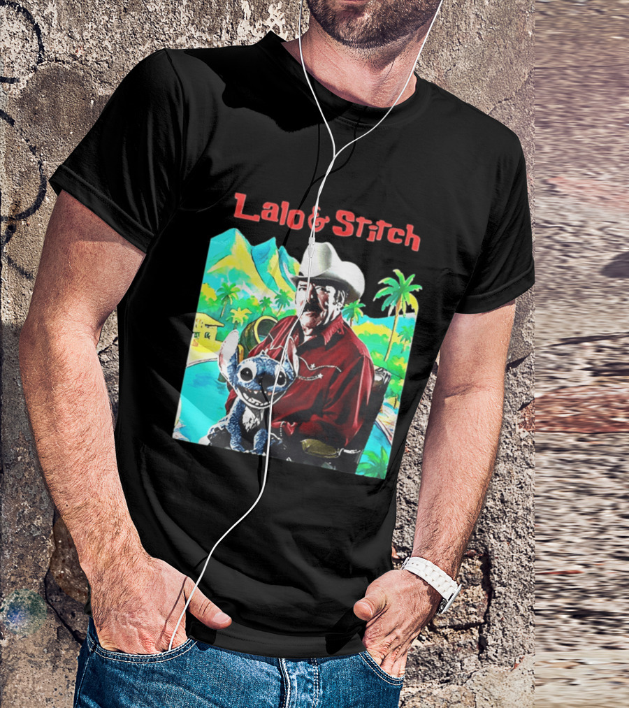 Lalo And Stitch Cowboy Hat Tropical T-Shirt