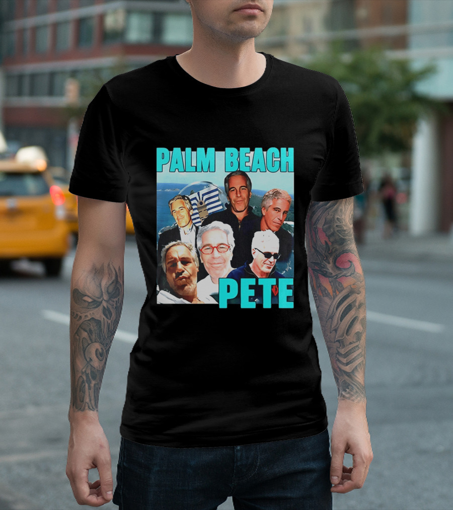 Palm Beach Pete Meme Jeffrey Epstein Faces Collage T-Shirt