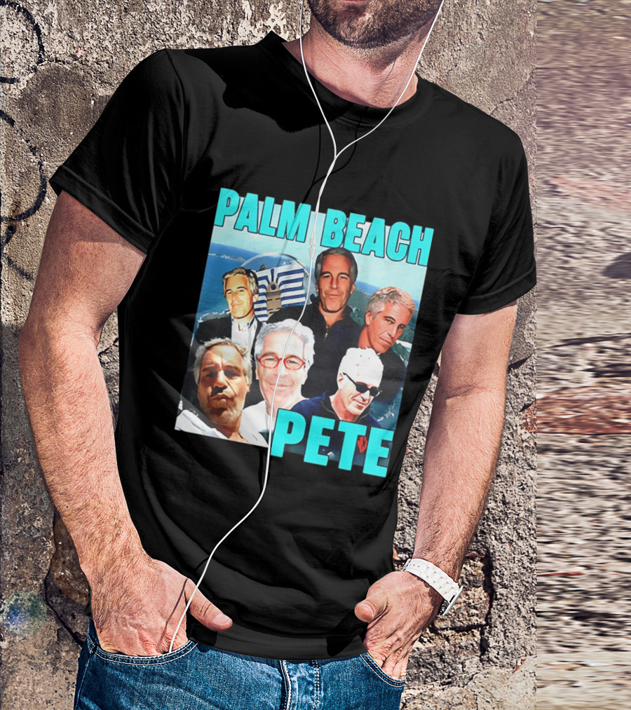Palm Beach Pete Meme Jeffrey Epstein Faces Collage T-Shirt