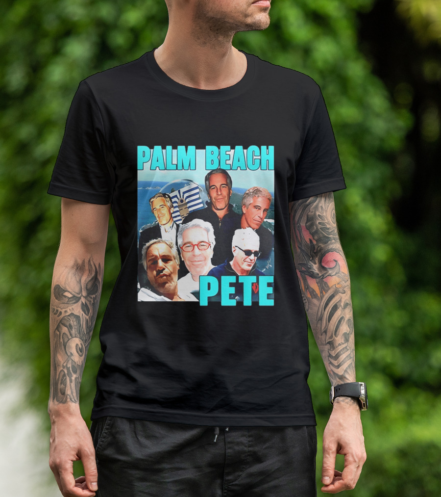 Palm Beach Pete Meme Jeffrey Epstein Faces Collage T-Shirt