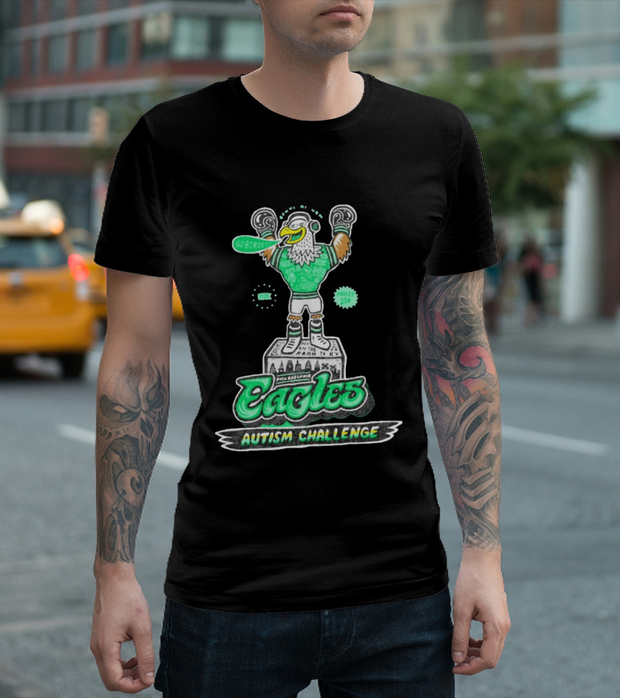 Philadelphia Eagles Autism Challenge Go Birds Boxing Philly 250 T-Shirt