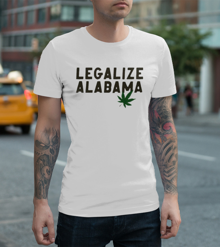 Legalize Alabama Cannabis Leaf Advocacy T-Shirt