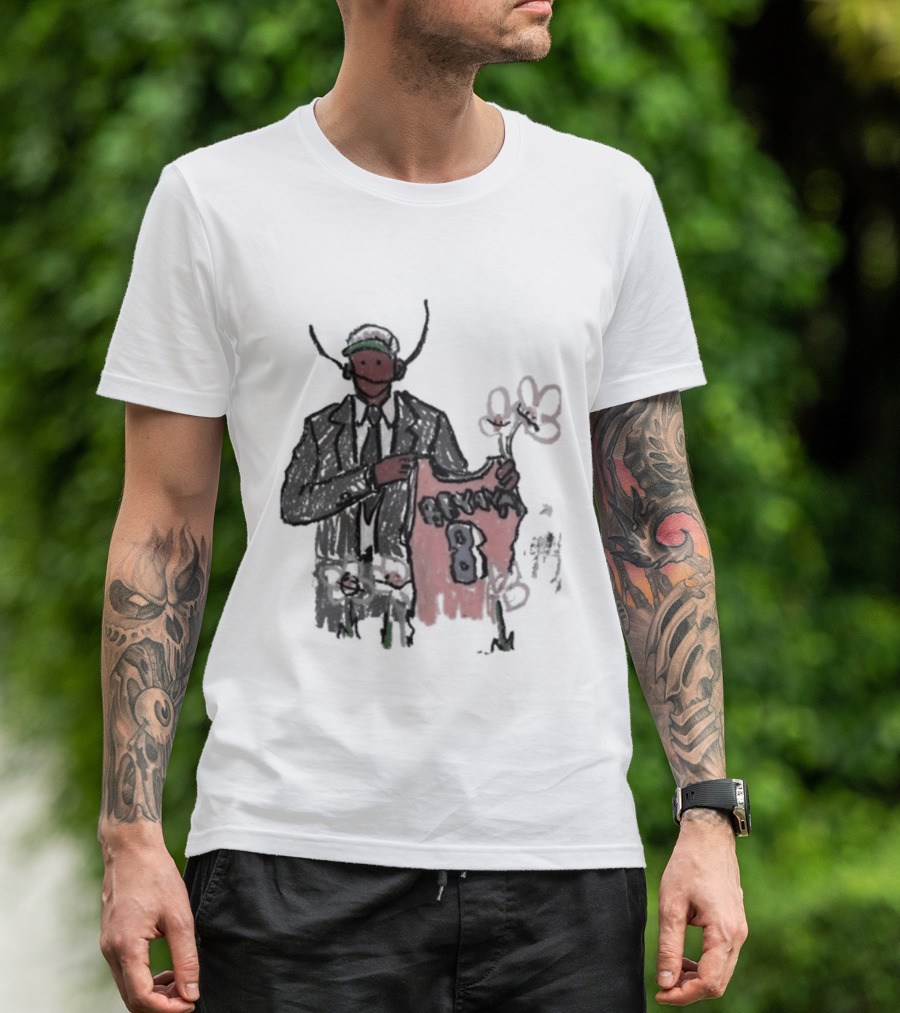 Legend Kobe Bryant Doodles Basketball Icon Art Bulls Flower NBA Black Mamba T-Shirt