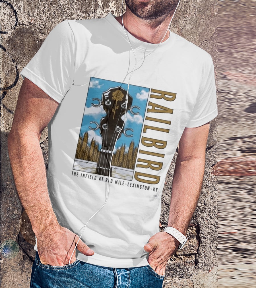 Railbird Festival June 6 7 2026 The Infield At Red Mile Lexington KY Banjo And Horseshoe T-Shirt